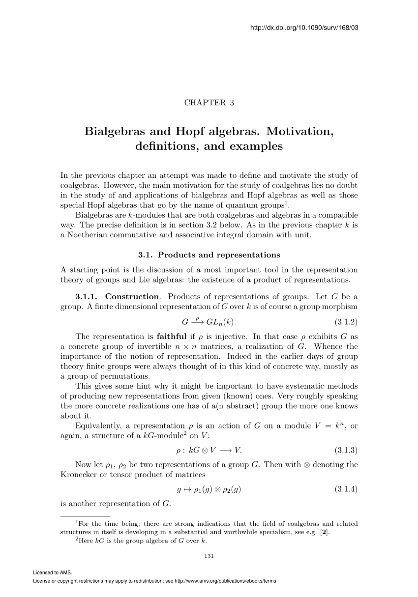Pdf Bialgebras And Hopf Algebras Motivation Definitions And Examples