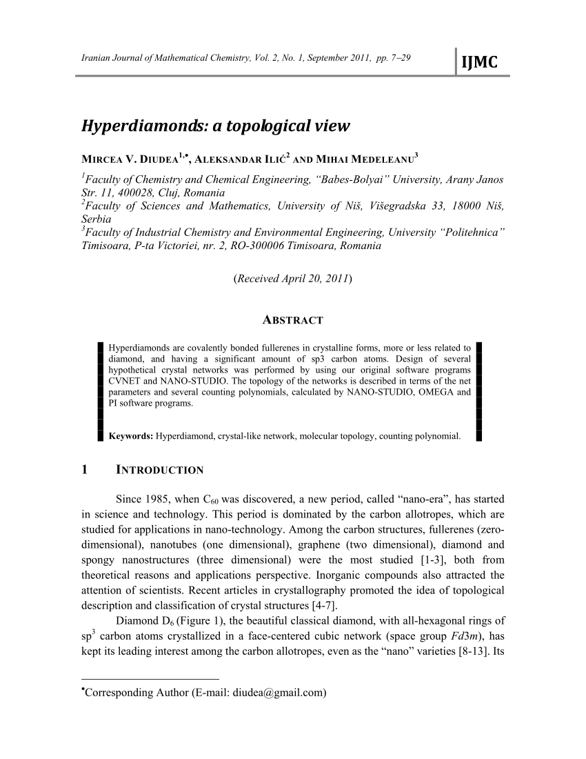 Pdf Omega Polynomial In Hyperdiamonds