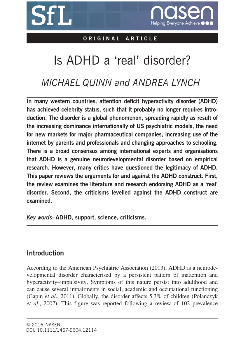 pdf) is adhd a 'real' disorder?
