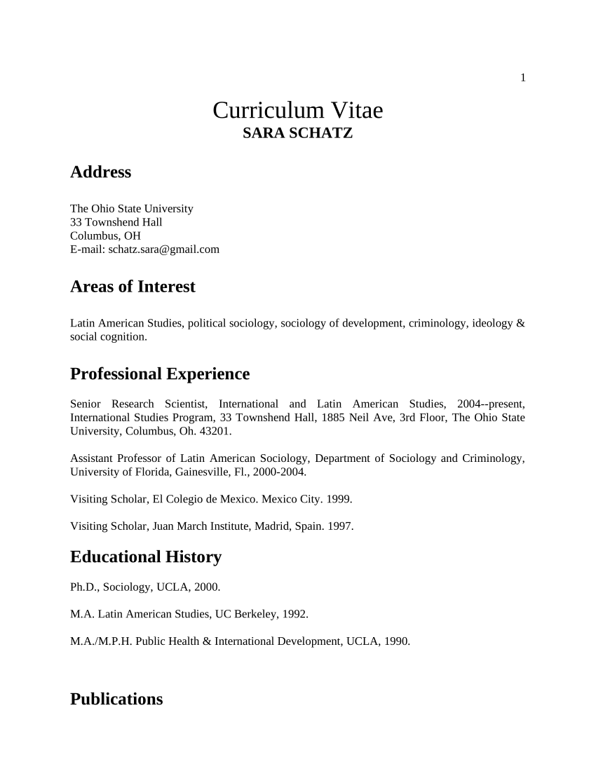 (PDF) Curriculum Vitae