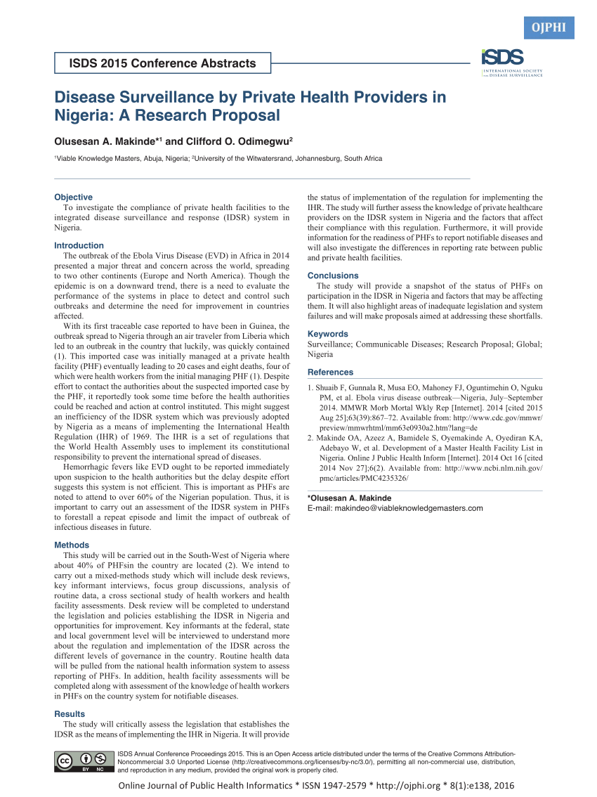 example of a research proposal in nigeria