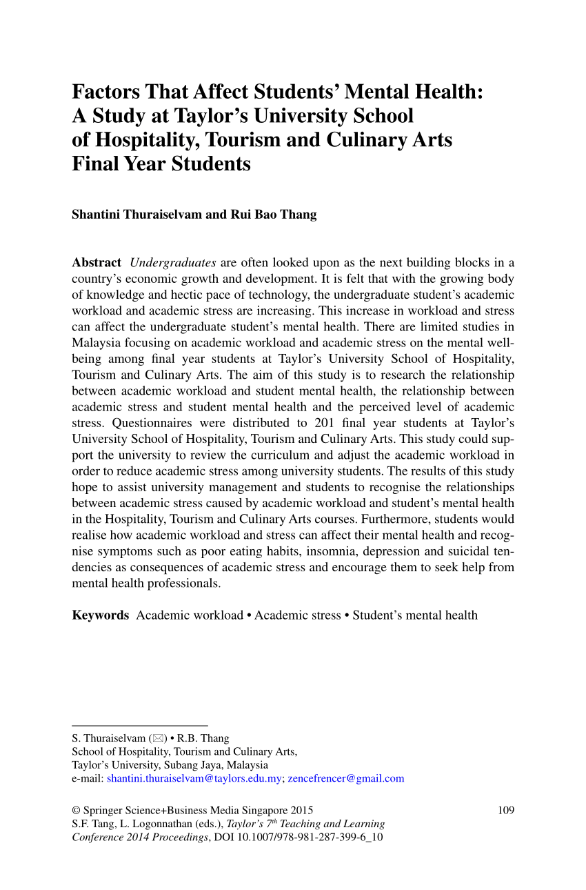 research paper about mental health of students