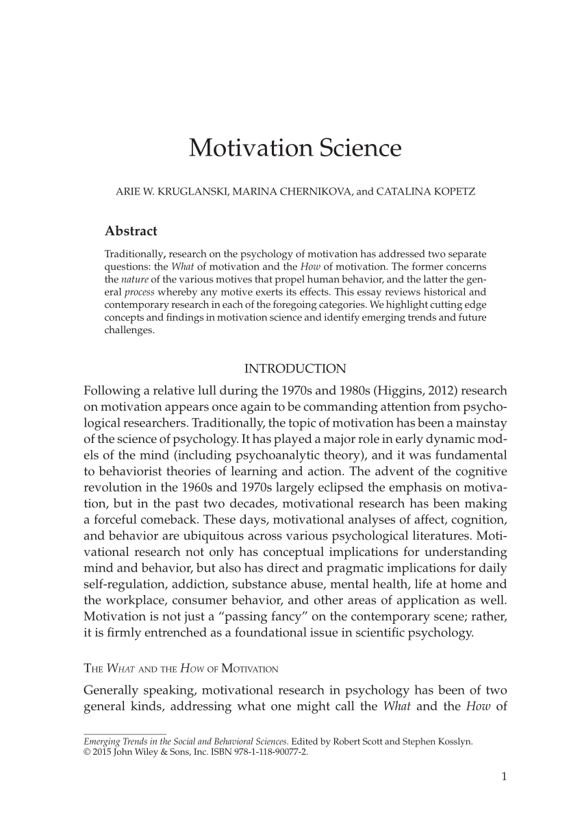 PDF) Motivation Science