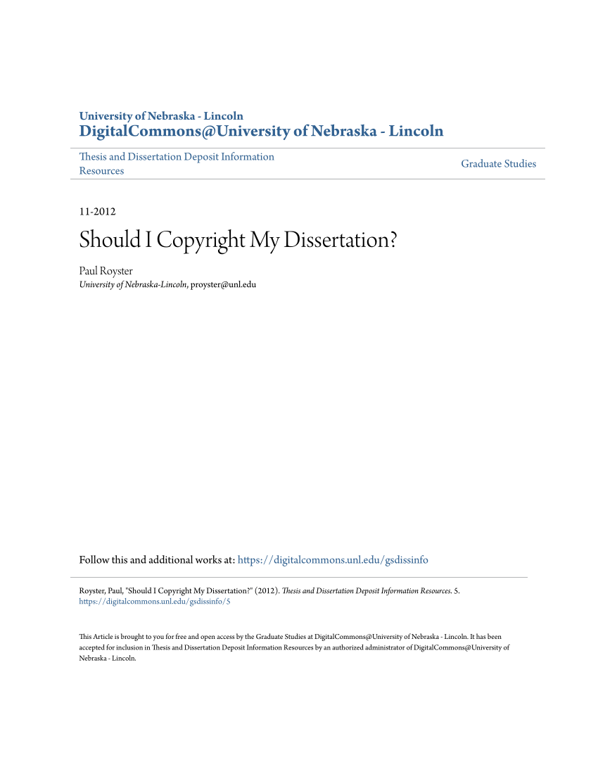 dissertation copyright page