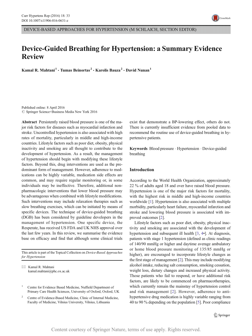 RESPeRATE Clinical Highlight 