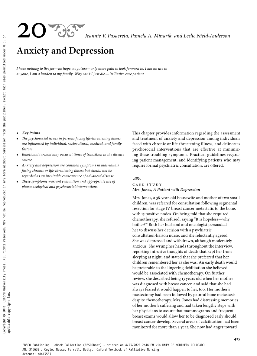 case study on depression and anxiety pdf