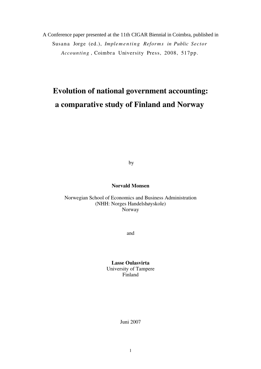 (PDF) Evolution of national government accounting: a comparative study of Finland and Norway