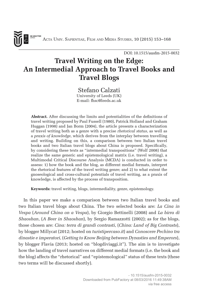 travel writing sample pdf