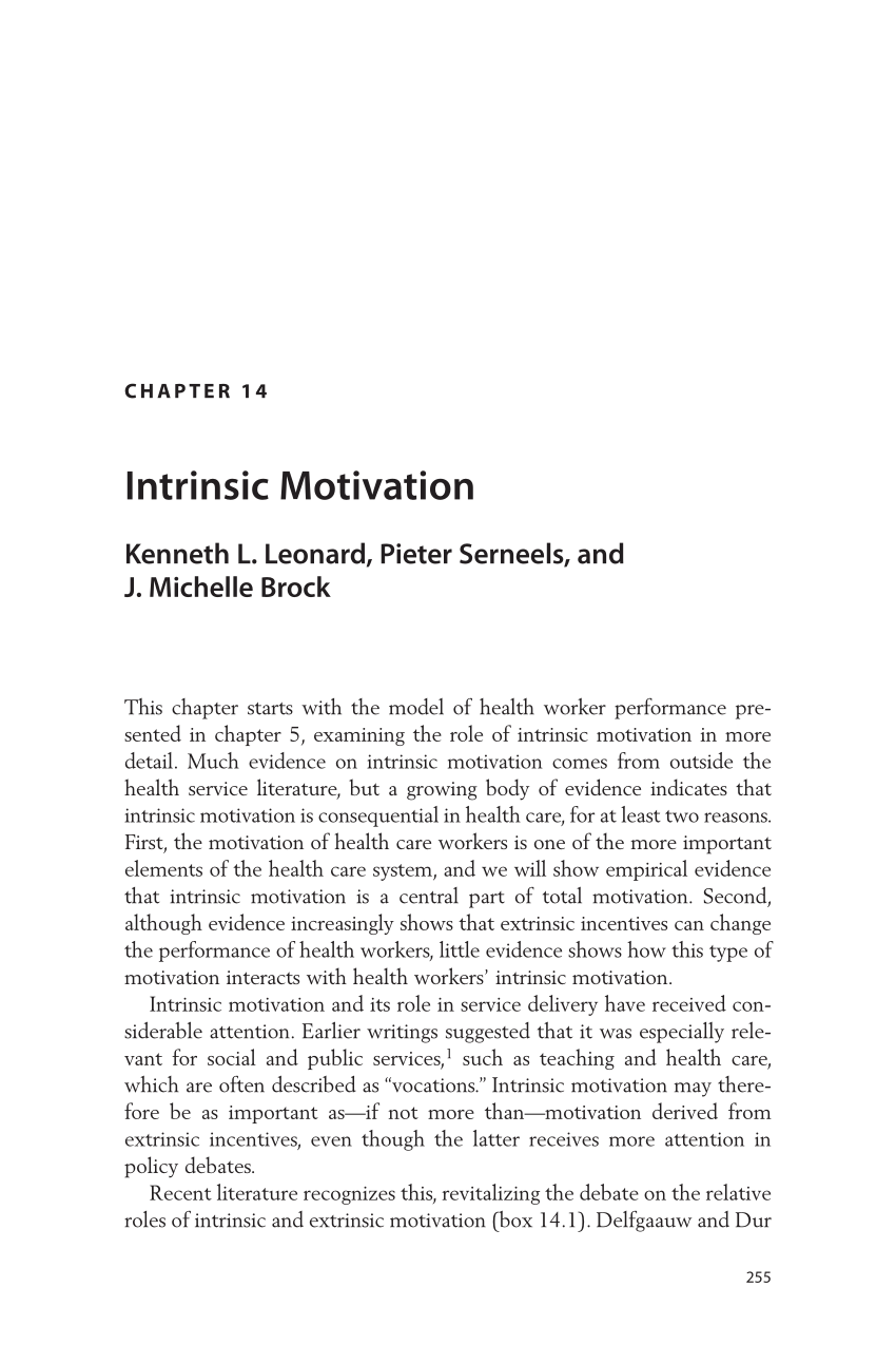 research on intrinsic motivation