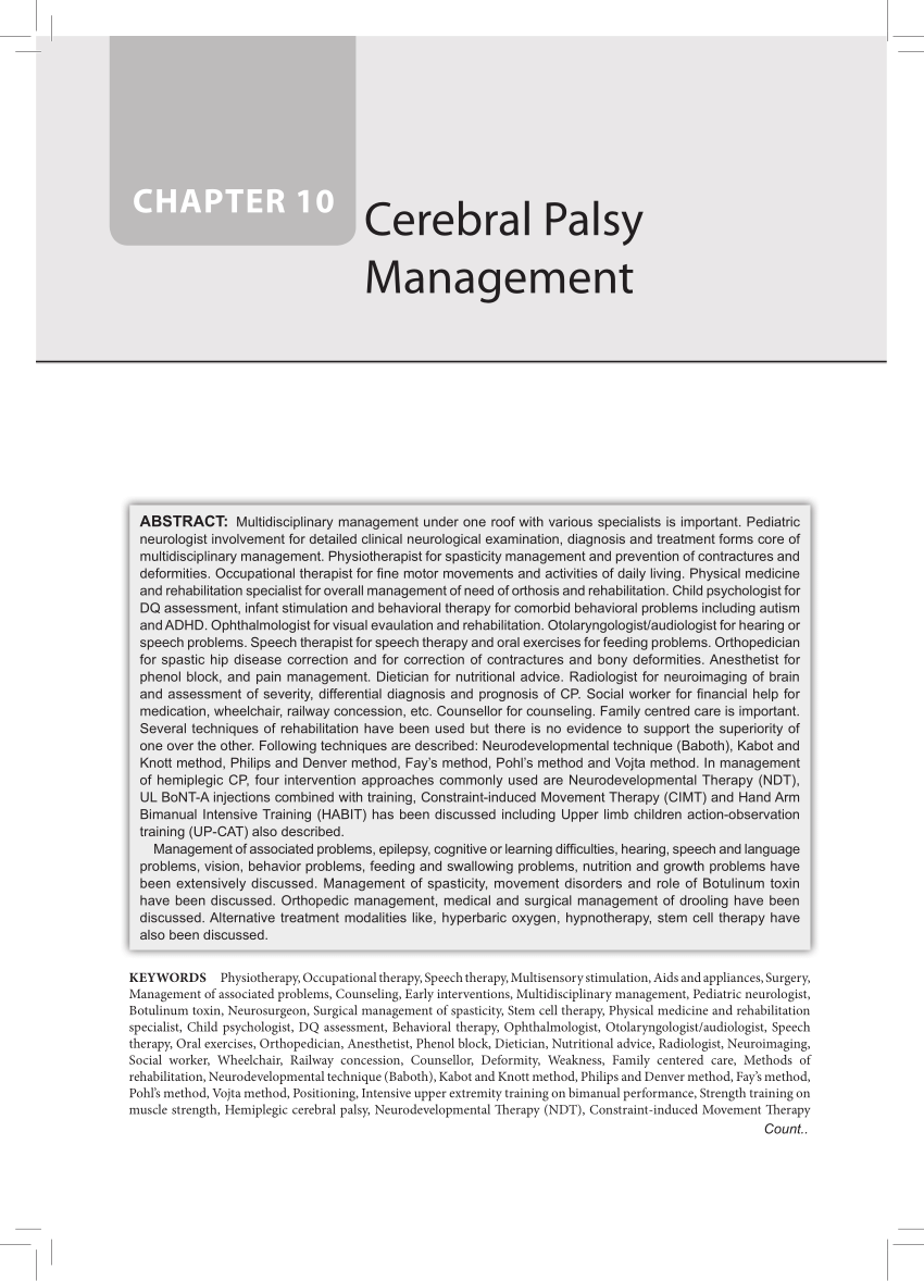 cerebral palsy research paper outline