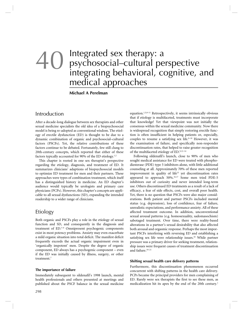 Pdf Integrated Sex Therapy 