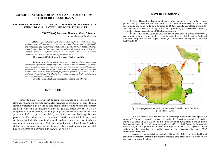 Peer Drought Luster PDF) CONSIDERATIONS FOR USE OF LAND -CASE STUDY - BAHLUI DRAINAGE BASIN