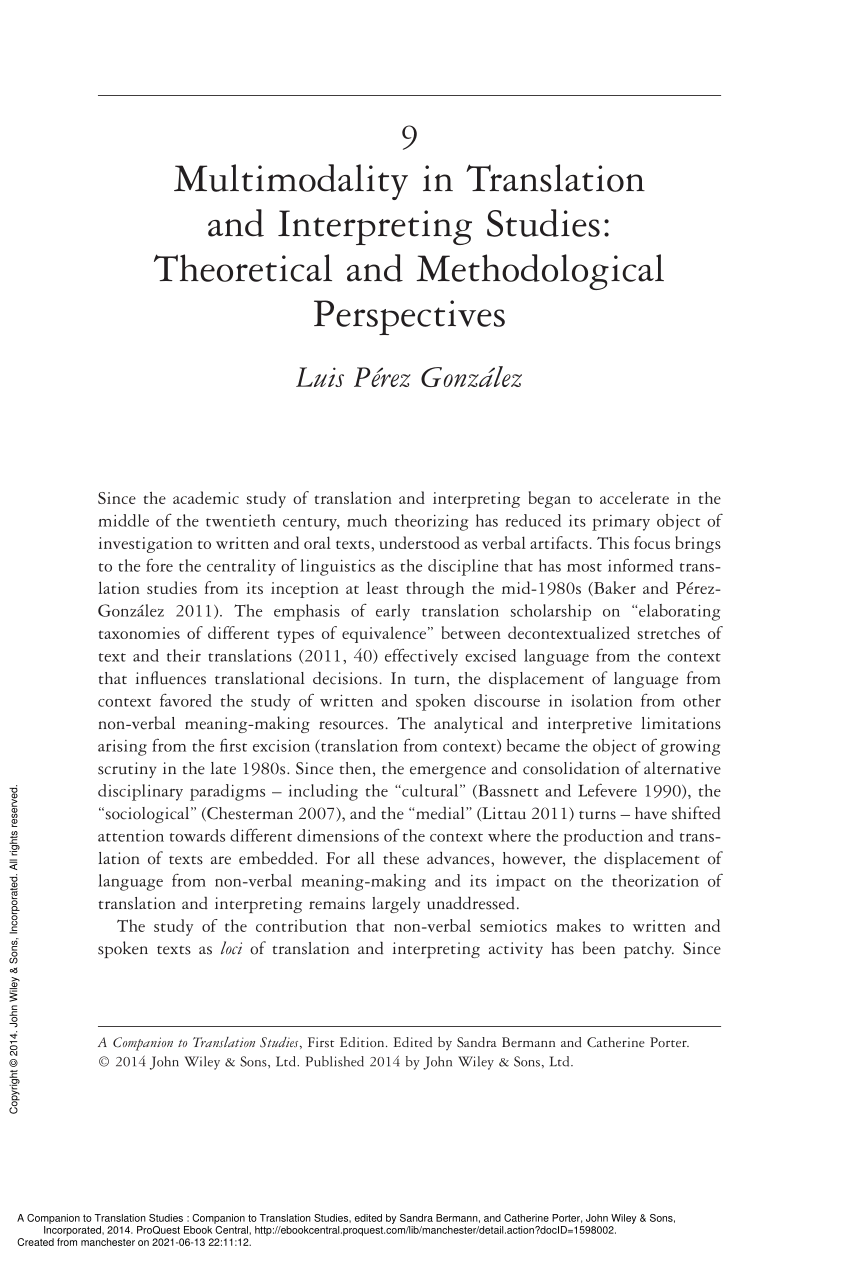 PDF) Intersemiotic Translation and Multimodality