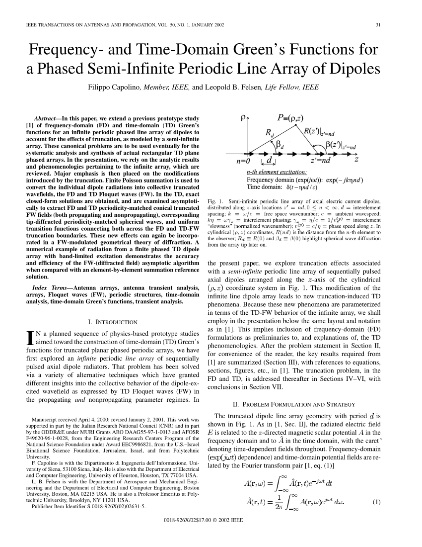 Semi Infinite Periodic Line Array Of Axial Electric Current Dipoles Download Scientific Diagram