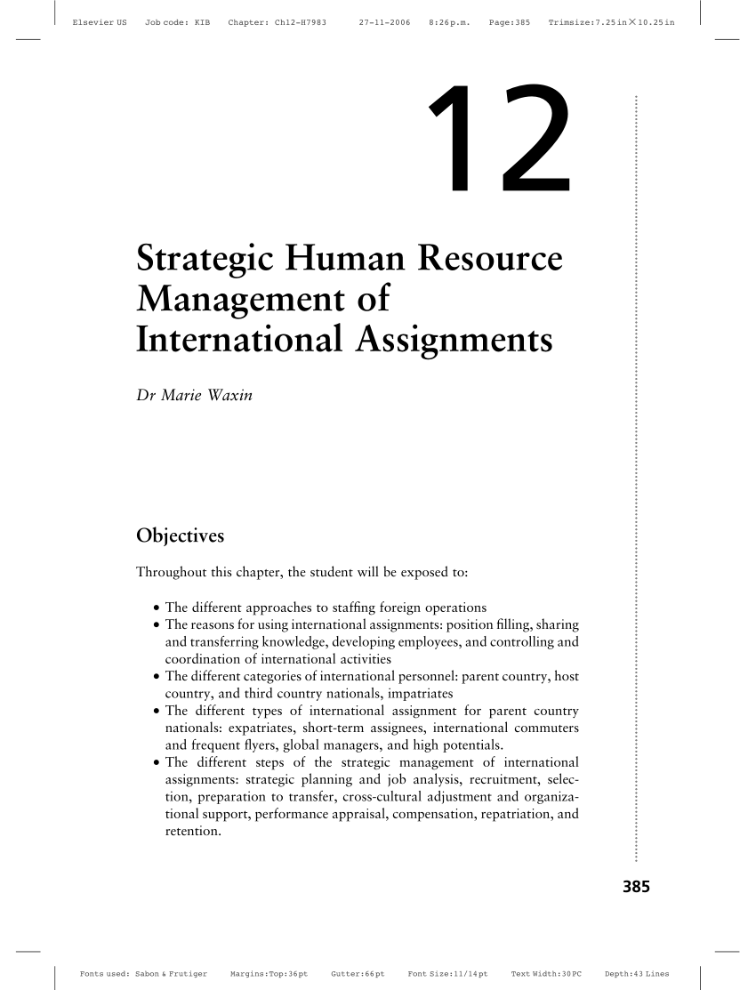 human resource management assignments