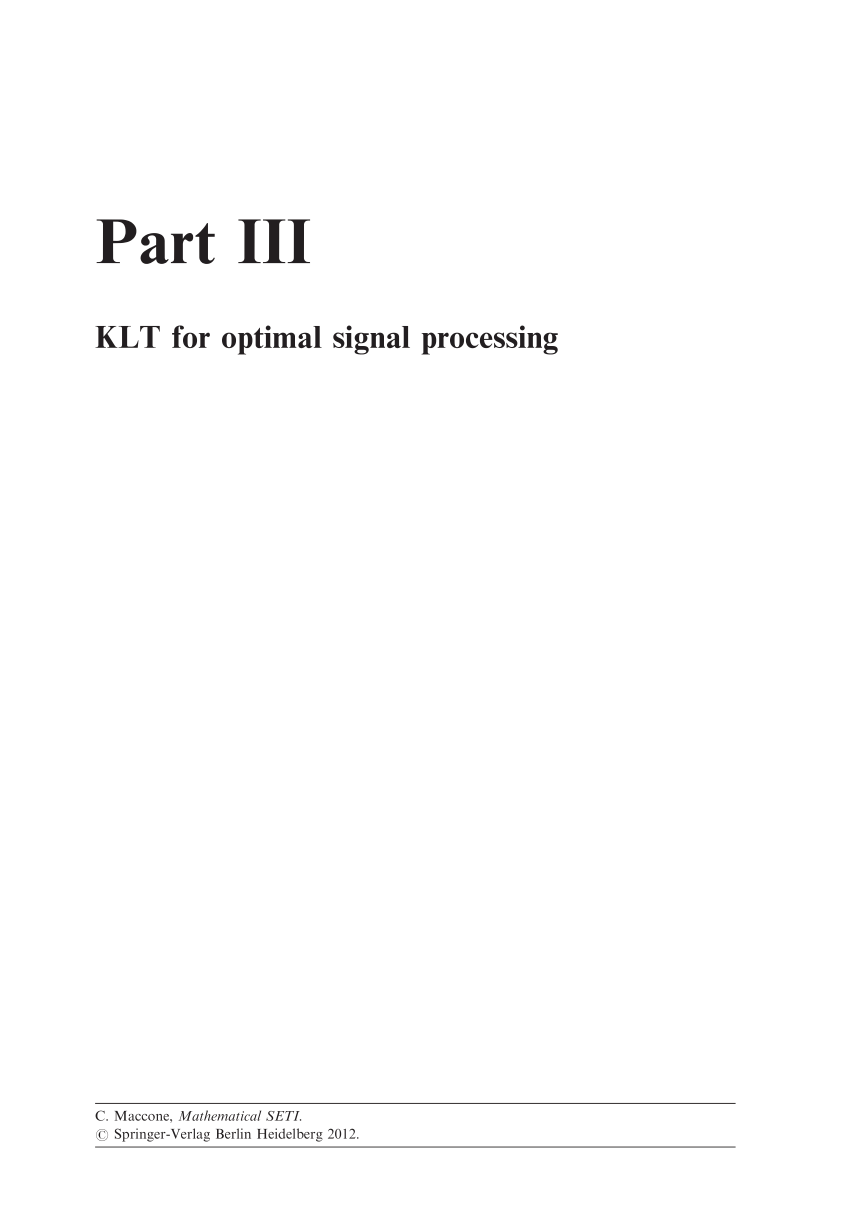 Pdf A Simple Introduction To The Klt And Bam Klt