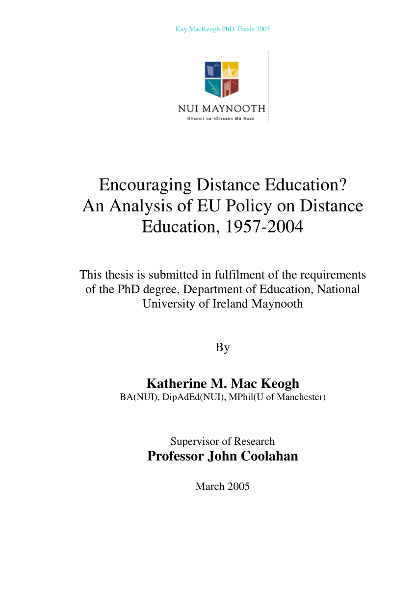 dissertation on distance education