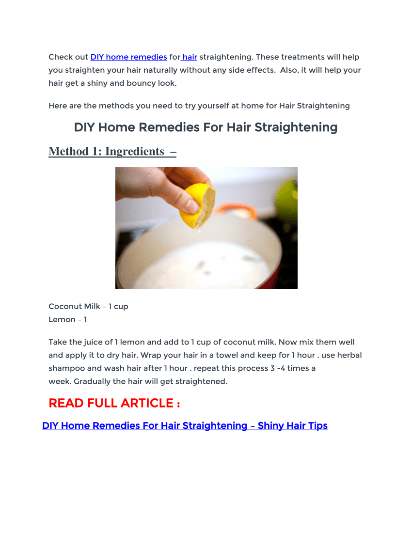 PDF) Top 10 Home Remedies Hair Straightening Tips