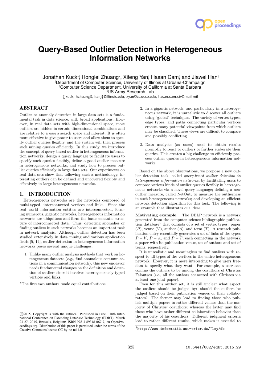 Pdf Query Based Outlier Detection In Heterogeneous Information Networks