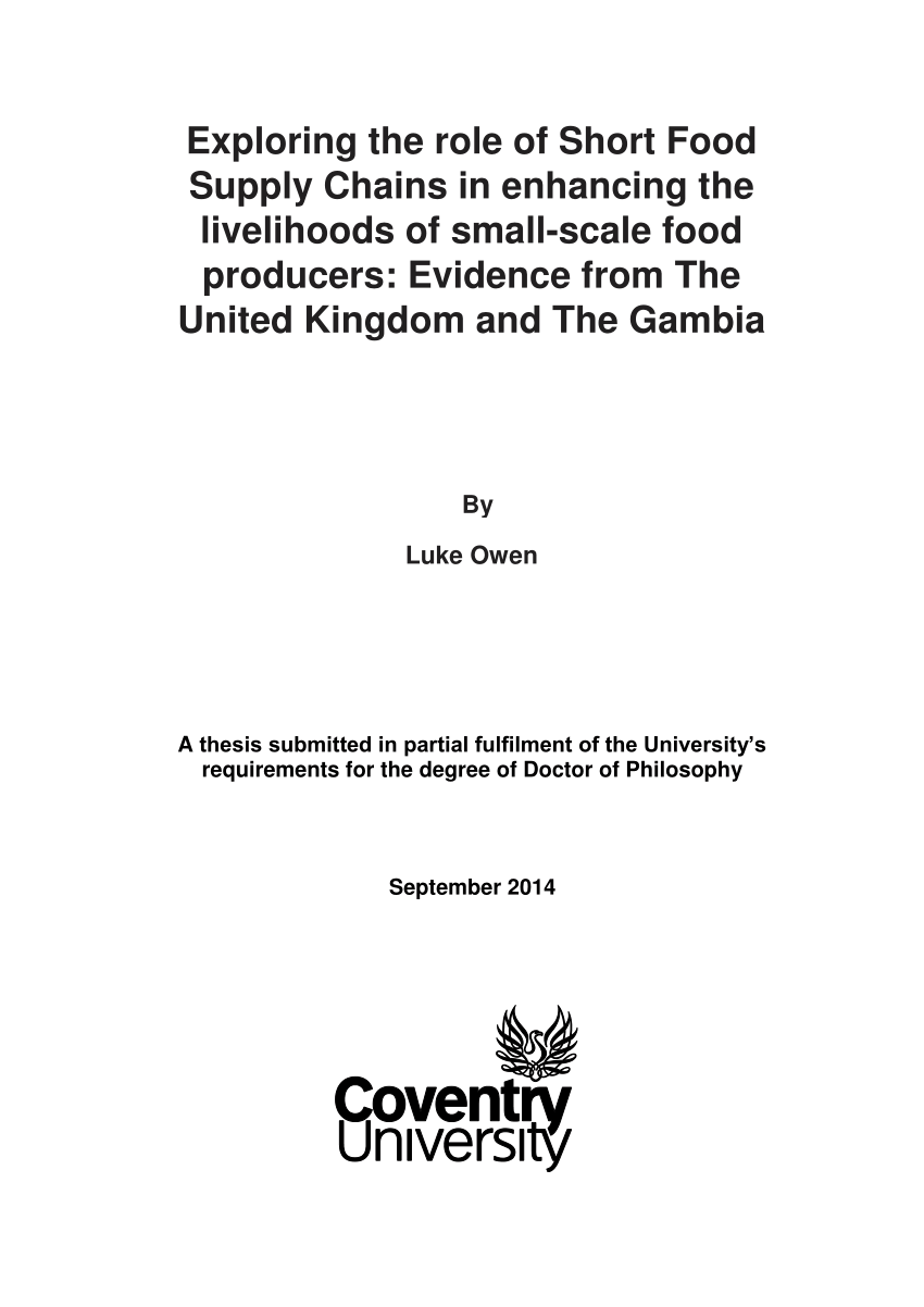 phd thesis in food science and technology