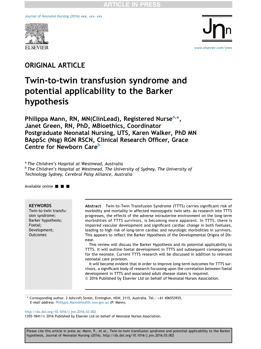 barker hypothesis pdf