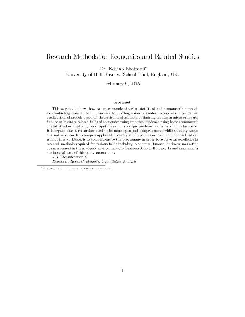 research paper for economics