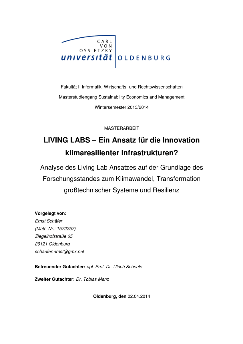 PDF LIVING LABS – An Approach to the innovation of infrastructure systems towards climate resilient infrastructures