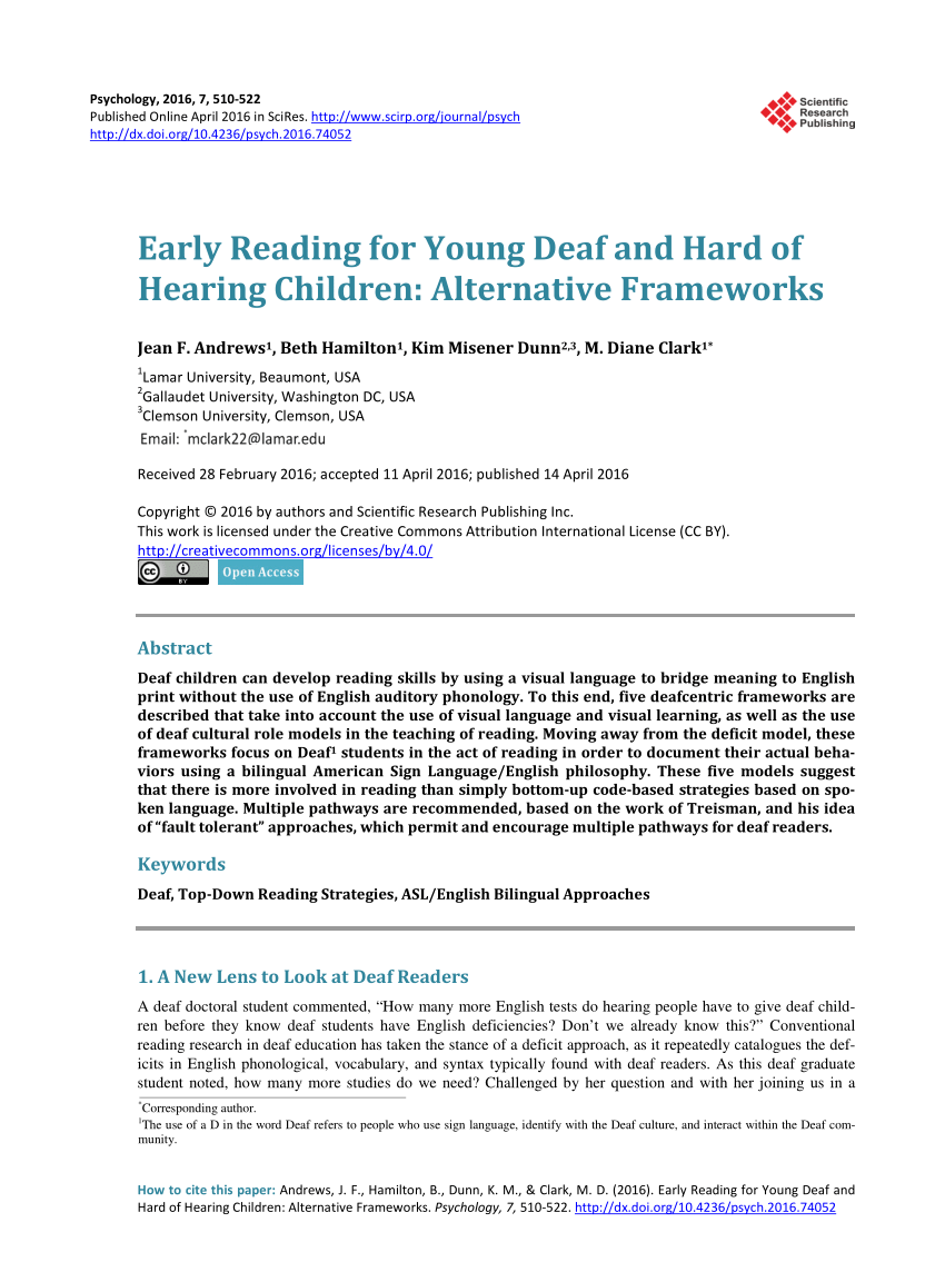 research paper about deaf education