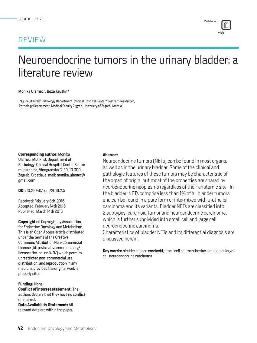Neuroendocrine cancer and bladder Neuroendocrine cancer bladder, Archive issue