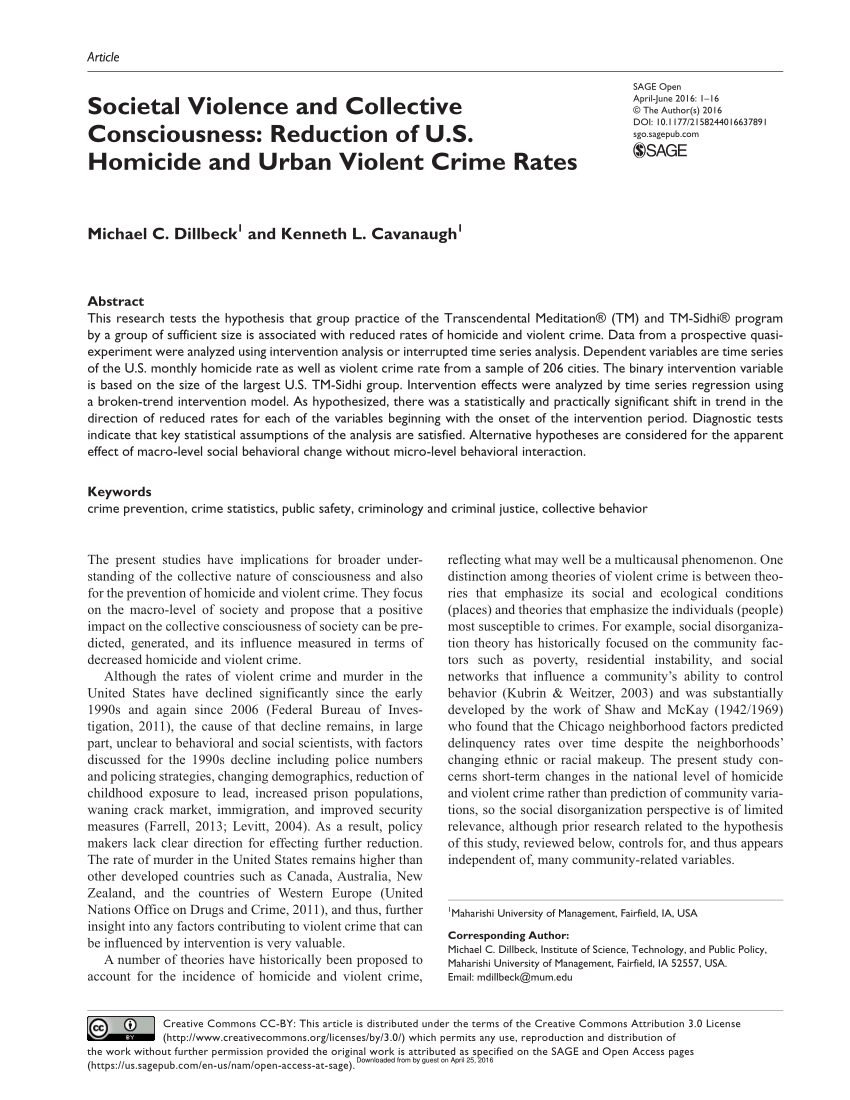 literature review on crime and violence