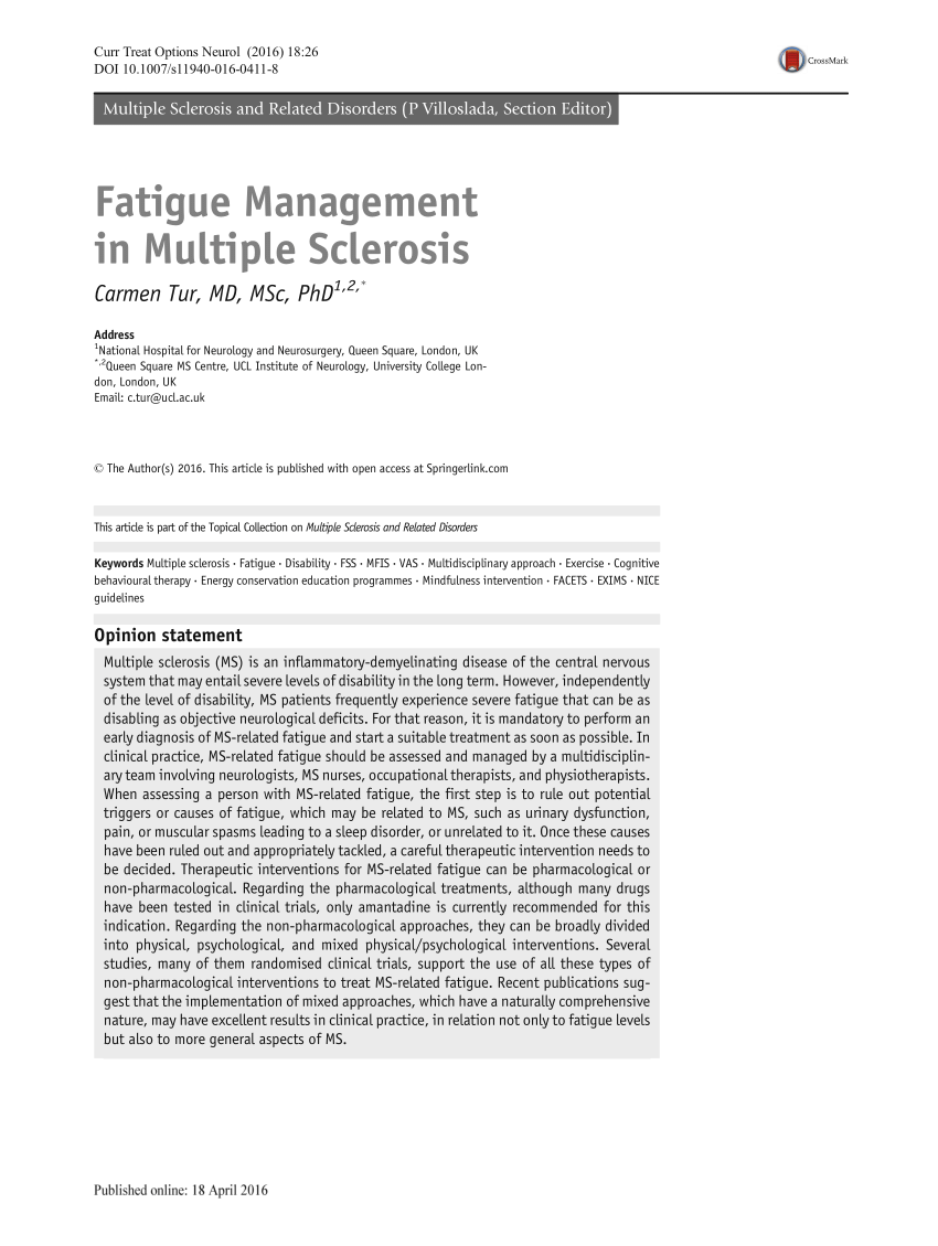 literature review on fatigue management