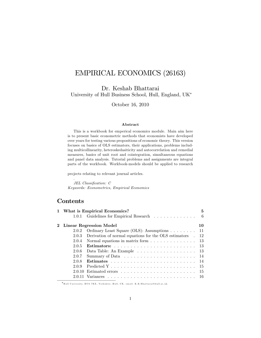 empirical economics research paper