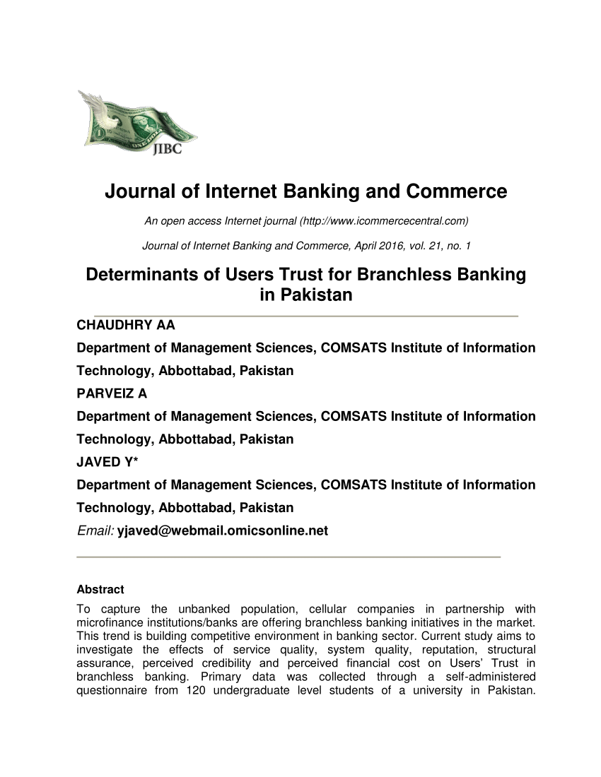 research paper on branchless banking