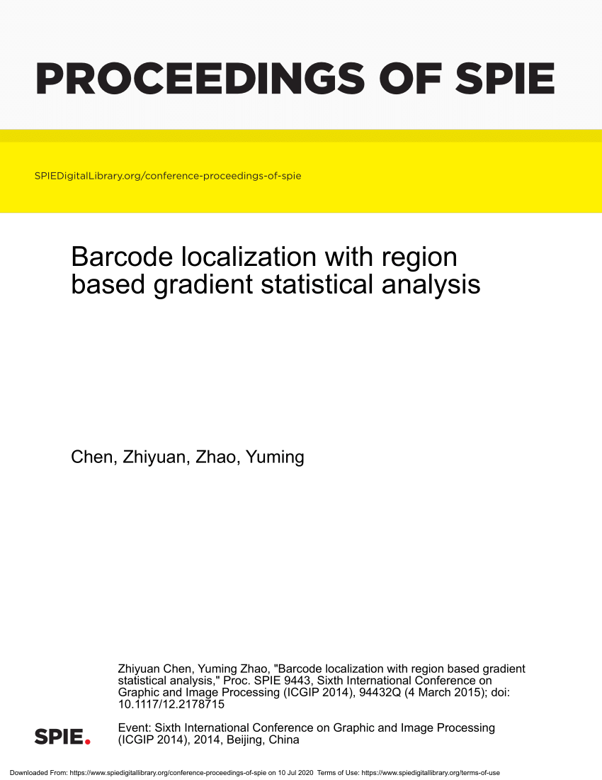 Chapter 3. Barcode scanning algorithm: localization and decode