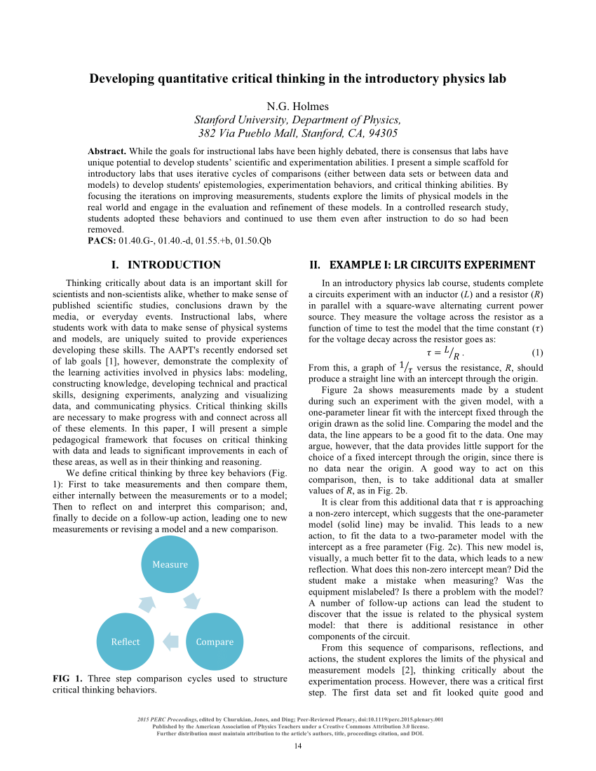 critical thinking in quantitative research