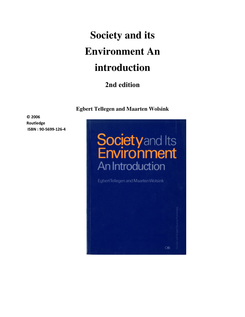 Pdf Society And Its Environment An Introduction