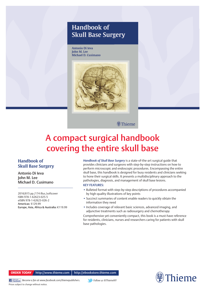 【裁断済み】Handbook of Skull Base Surgery