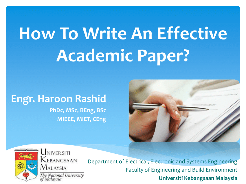 how to write academic paper