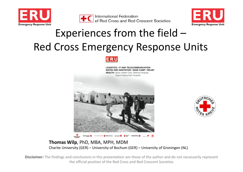 Becks Odds græs PDF) Experiences from the field – Red Cross Emergency Response Units