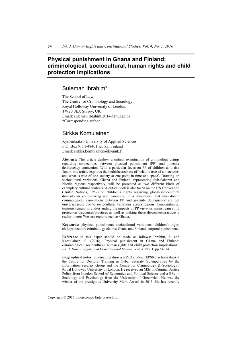 School Girl Punished - PDF) Physical Punishment in Ghana and Finland: criminological,  socio-cultural, human rights and child protection implications