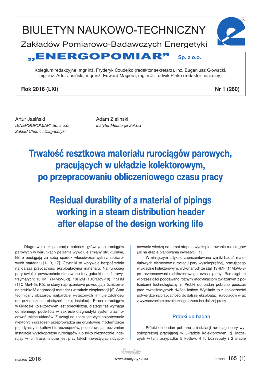 Pdf Material Diagnostics Of Components In The Pressure Part