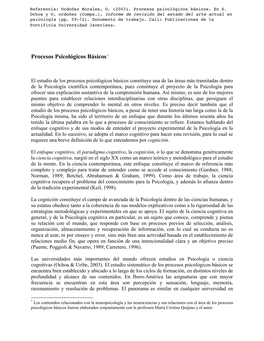 Panda paz Admisión PDF) Procesos Psicológicos Básicos *