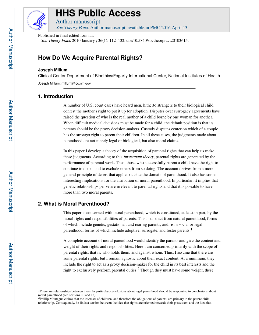 PDF) How Do We Acquire Parental Rights?