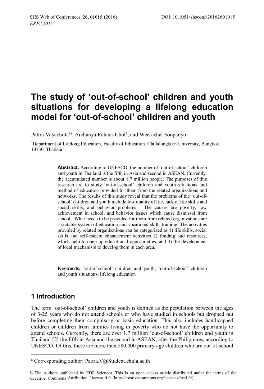 thesis about out of school youth