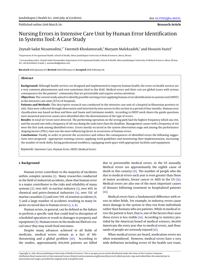 case study on medical error