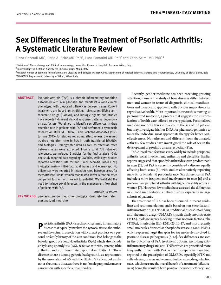 systematic literature review on psoriatic arthritis