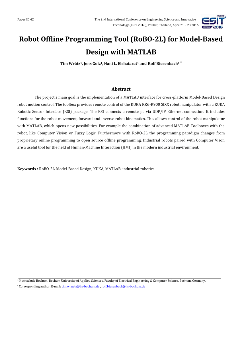 PDF) A Wireless Multi-Robot Network Approach for Industry 4.0 using RoBO2L