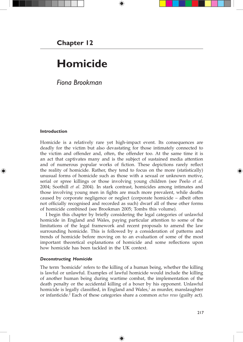 thesis on a homicide explained