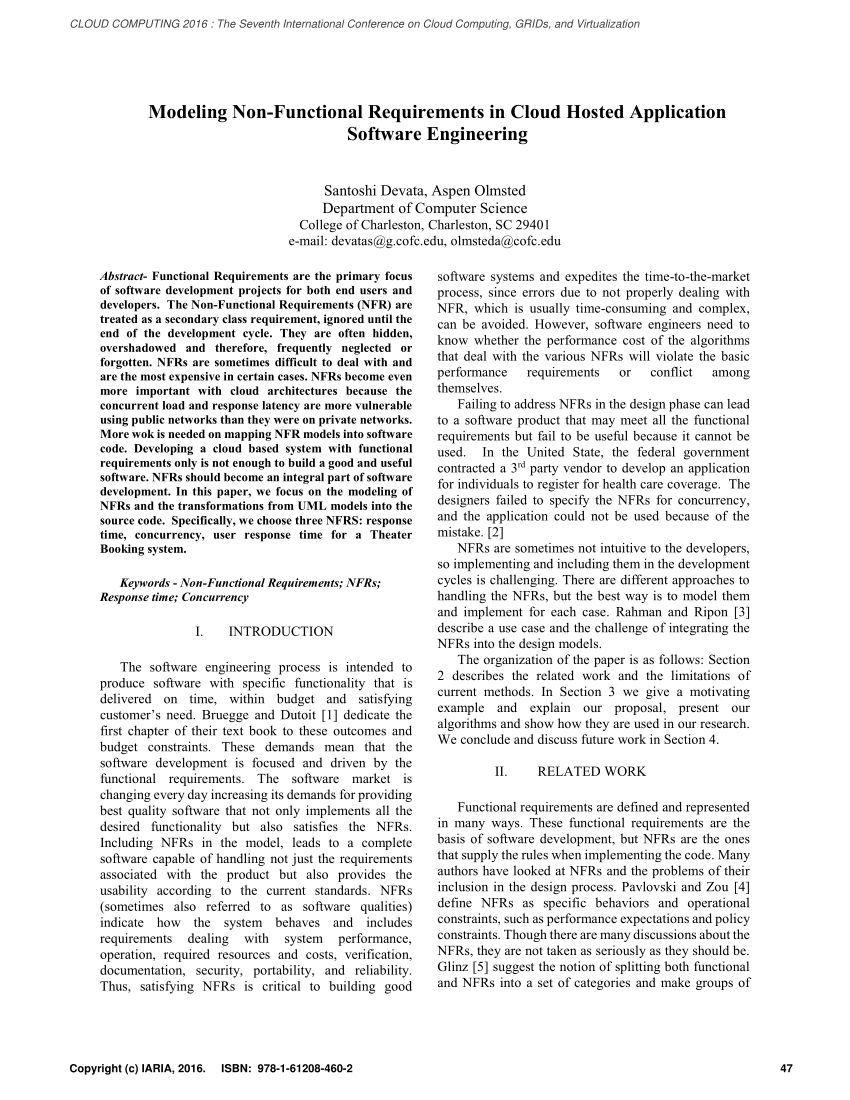 Pdf Modeling Non Functional Requirements In Cloud Hosted Application Software Engineering