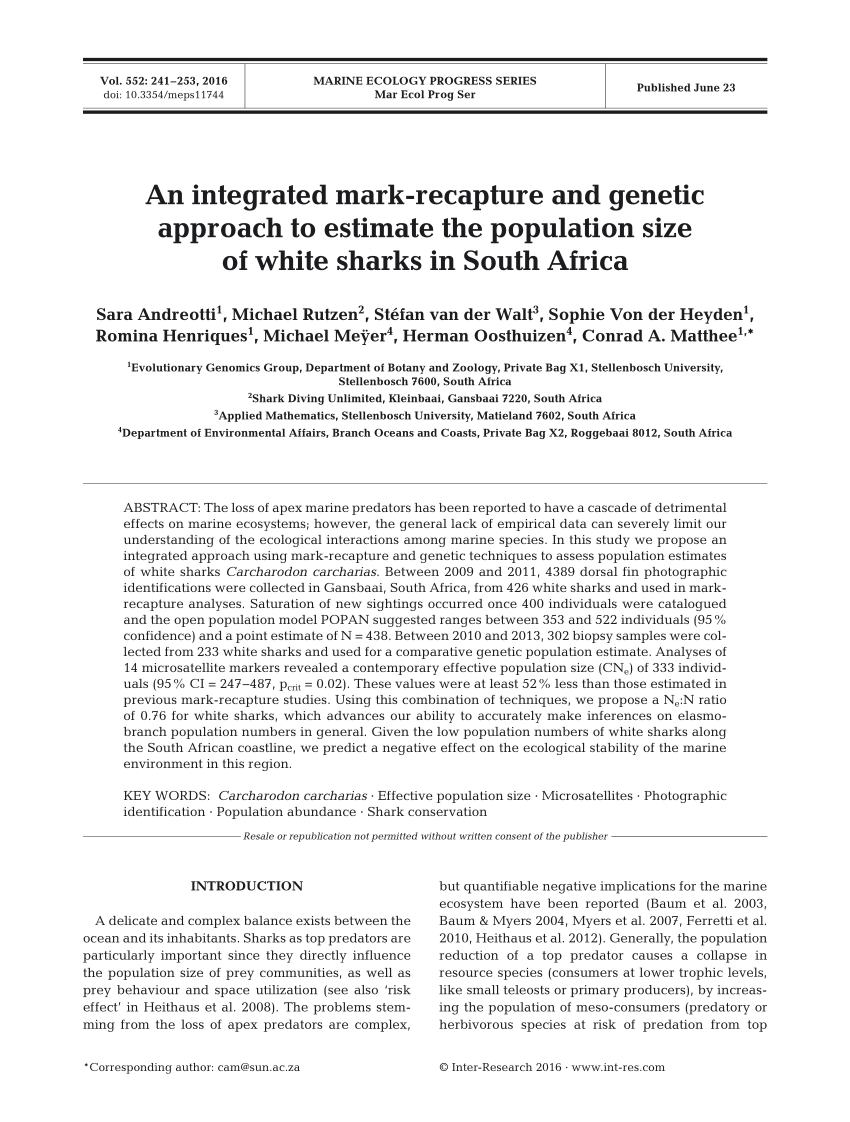 PDF) Estimating Population Size with Noninvasive Capture‐Mark‐Recapture Data